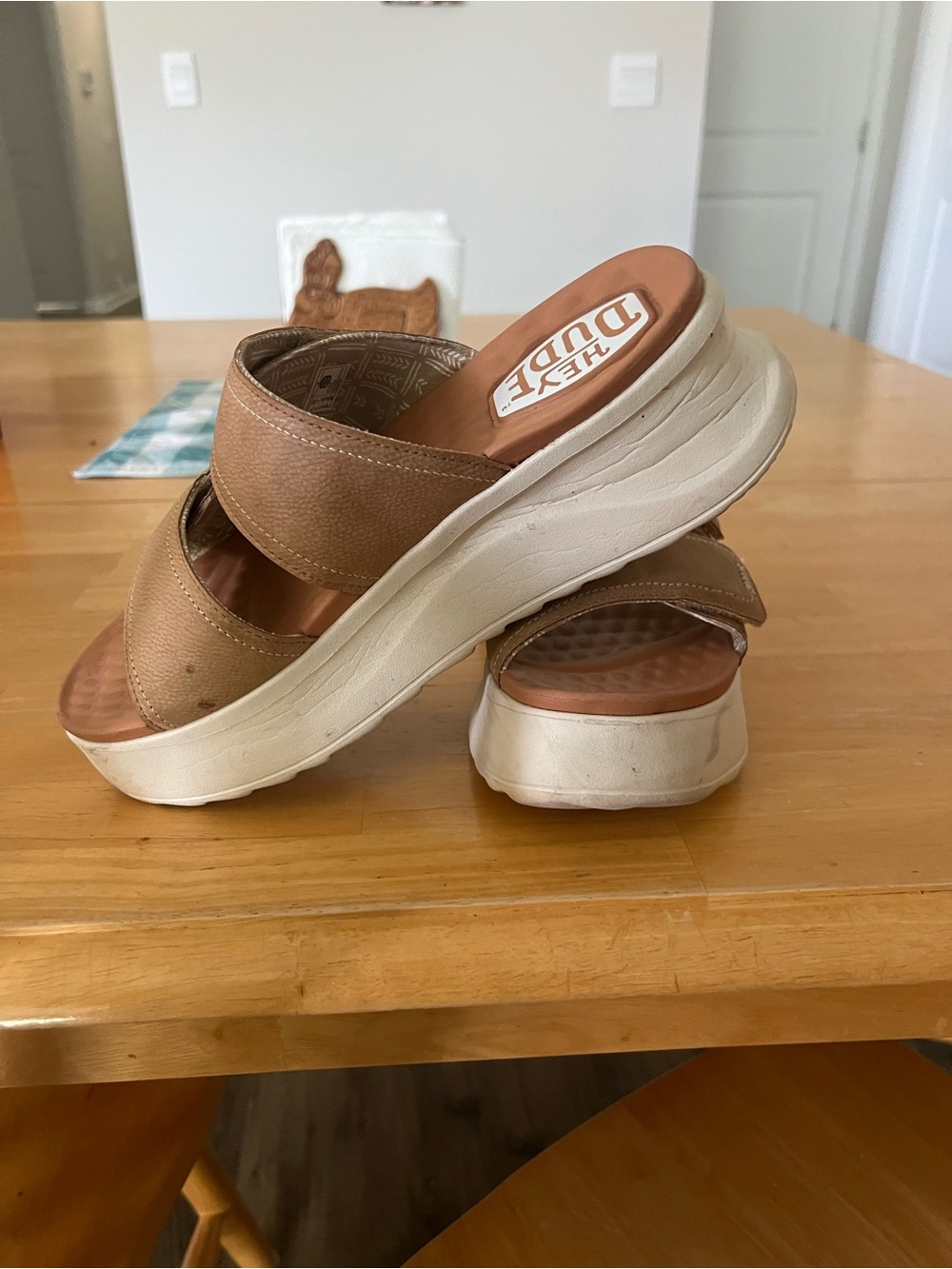 Hey Dude Tan Double-Strap Platform Sandals - Picture 2 of 2